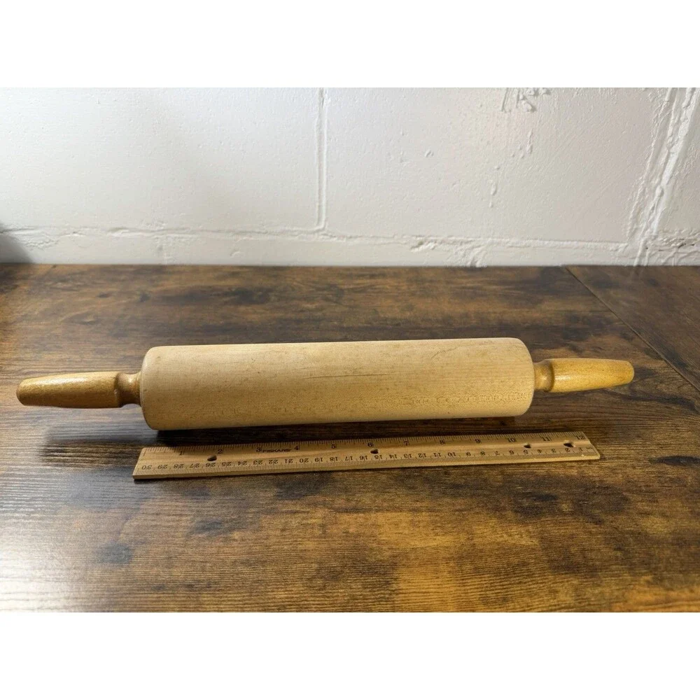 Vintage Foley Wooden Rolling Pin Maple Hardwood Ball Bearing 18” Baking